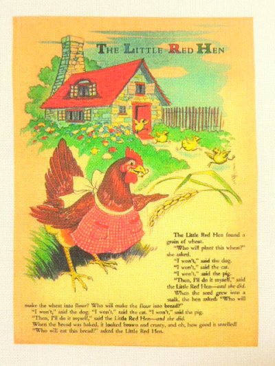 画像1: 転写カットクロスTHE LITTLE RED HEN 